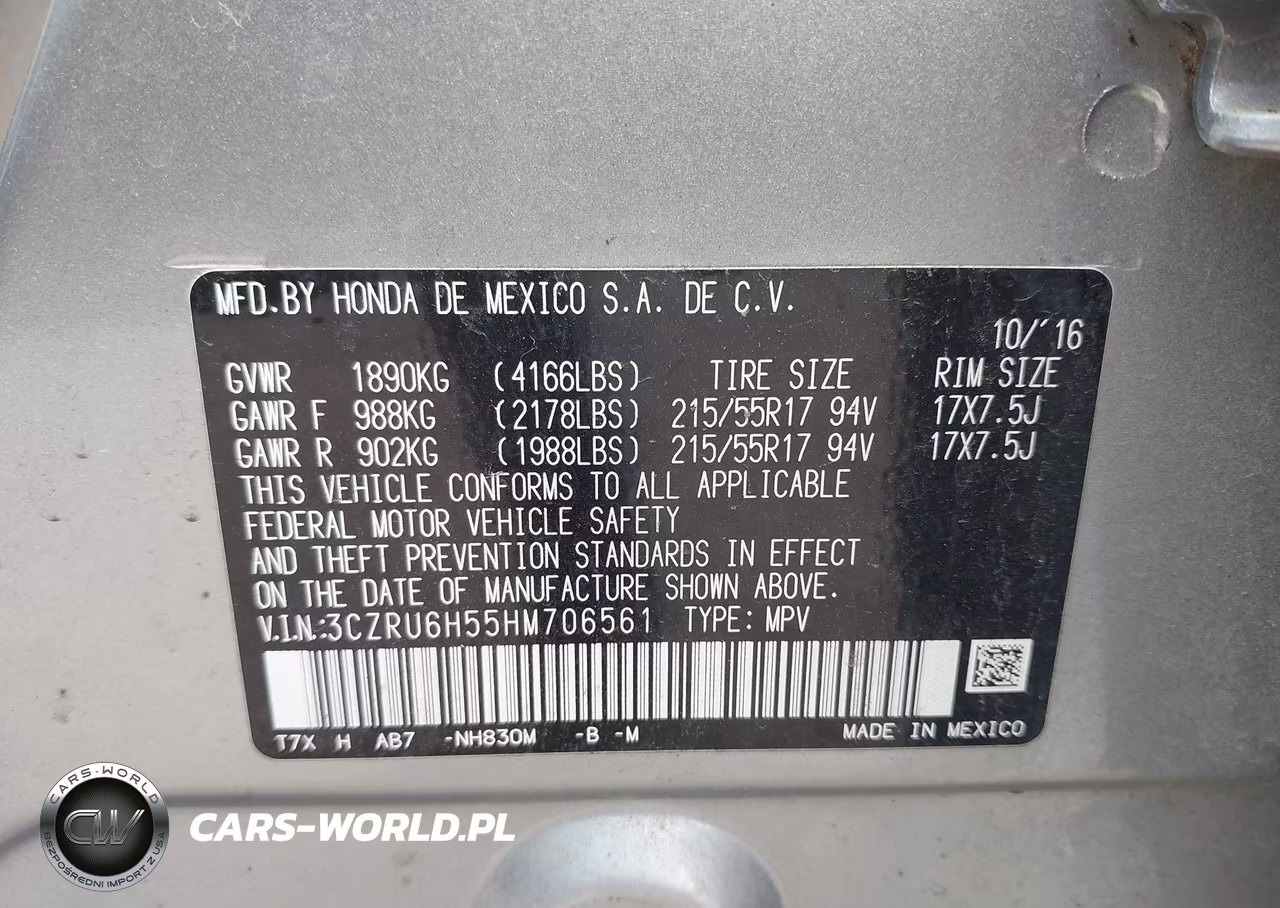 2017 Honda Hr-V Ex VIN:3CZRU6H55HM706561 - 9