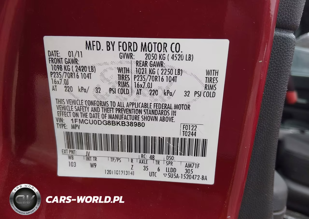 2011 Ford Escape Xlt VIN:1FMCU0DG8BKB38980 - 9