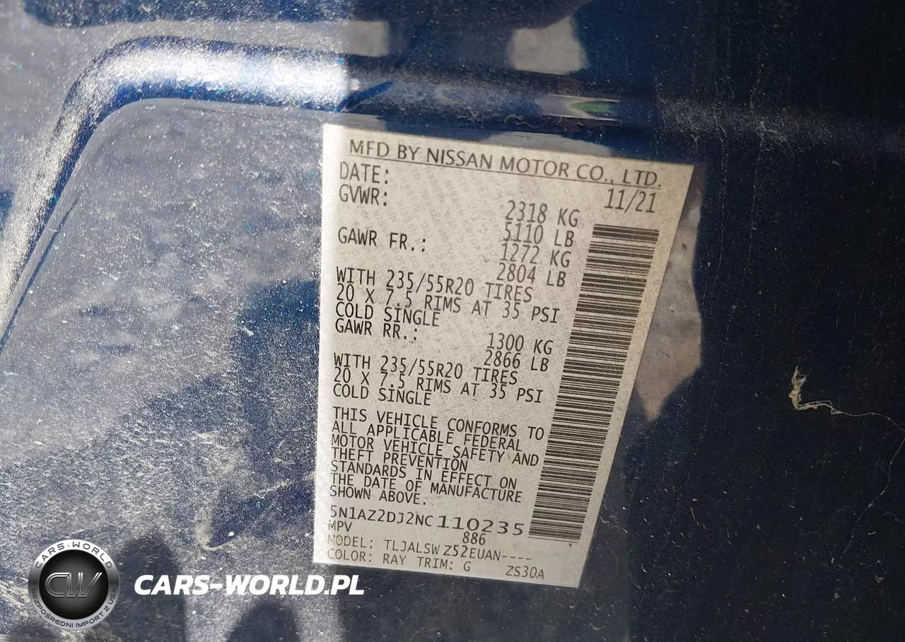 2022 Nissan Murano Platinum Fwd VIN:5N1AZ2DJ2NC110235 - 9