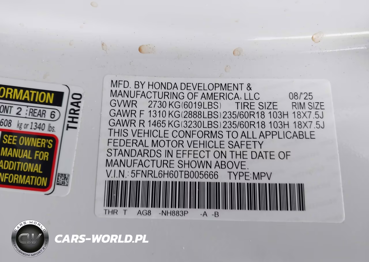 2026 Honda Odyssey Ex-L VIN:5FNRL6H60TB005666 - 9