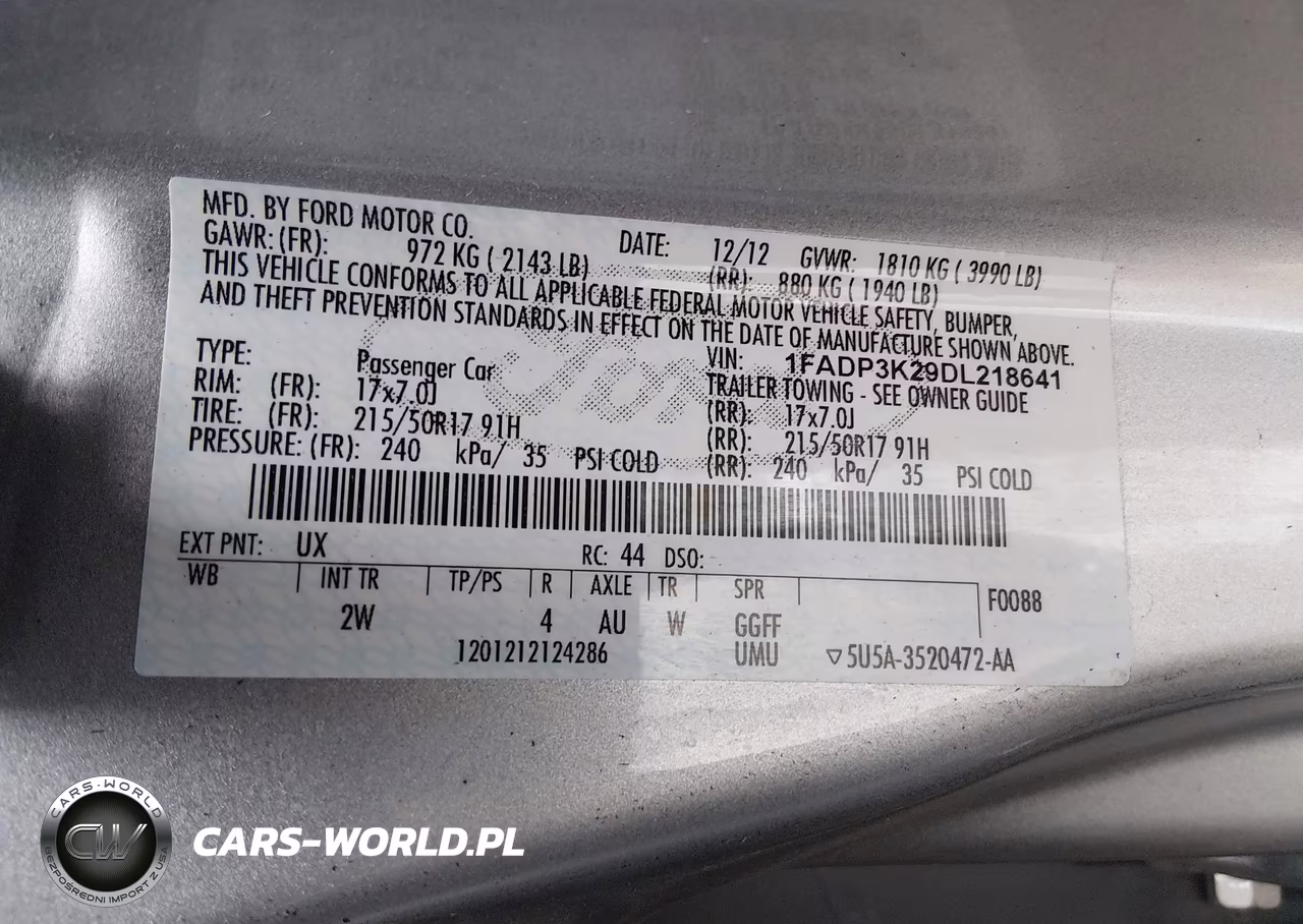 2013 Ford Focus Se VIN:1FADP3K29DL218641 - 9