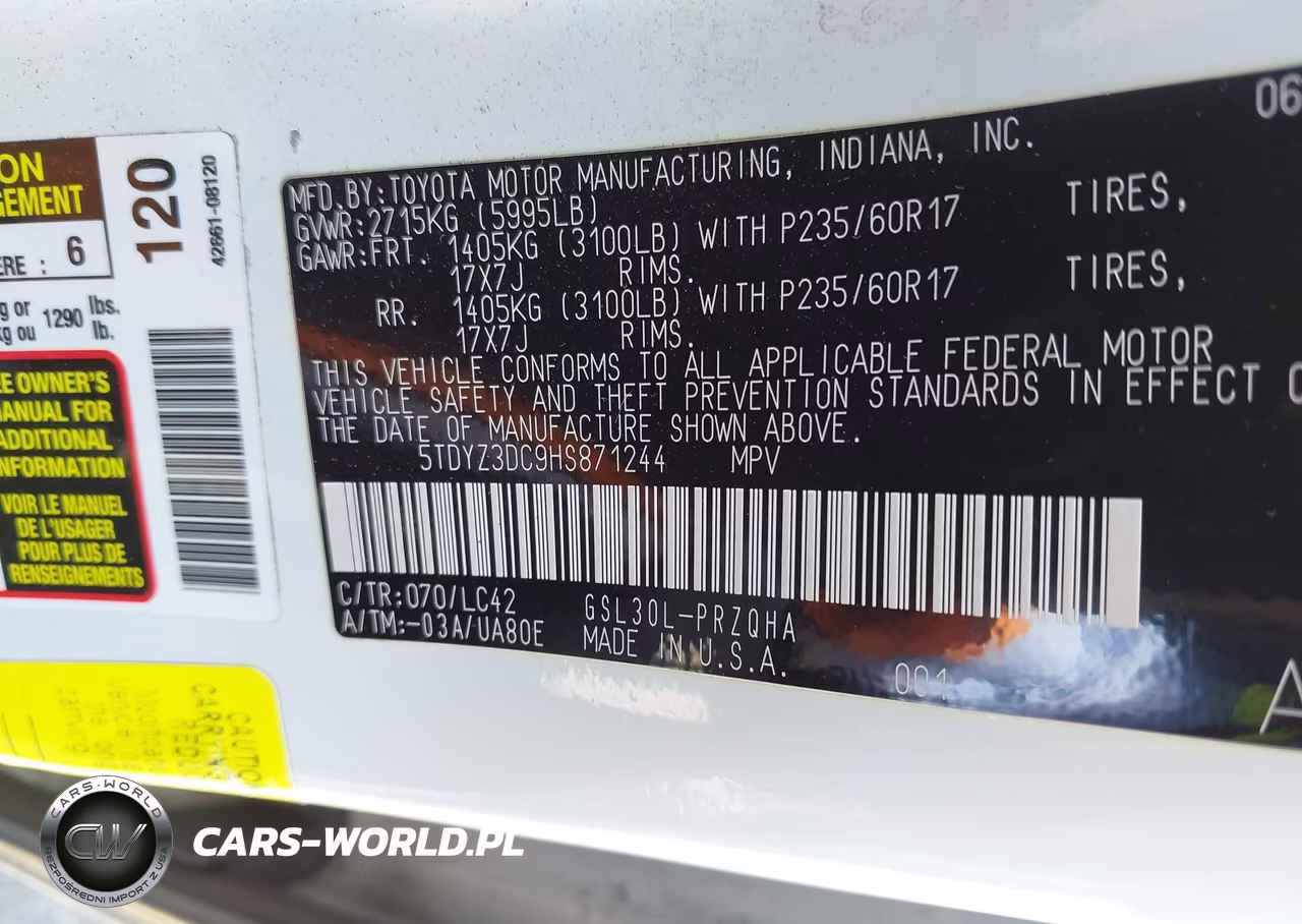 2017 Toyota Sienna Xle 8 Passenger VIN:5TDYZ3DC9HS871244 - 9