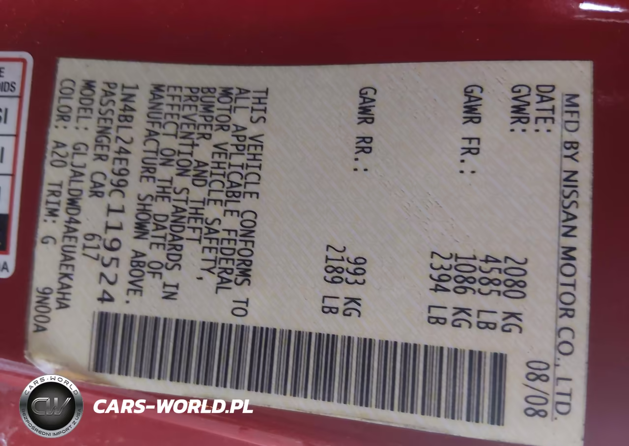 2009 Nissan Altima 3.5 Se VIN:1N4BL24E99C119524 - 9