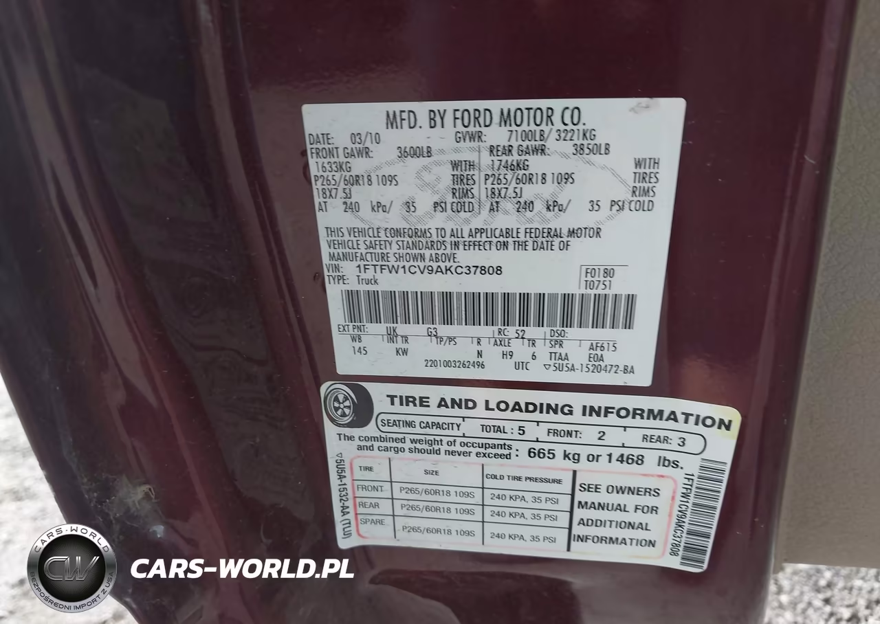 2010 Ford F-150 King Ranch VIN:1FTFW1CV9AKC37808 - 9