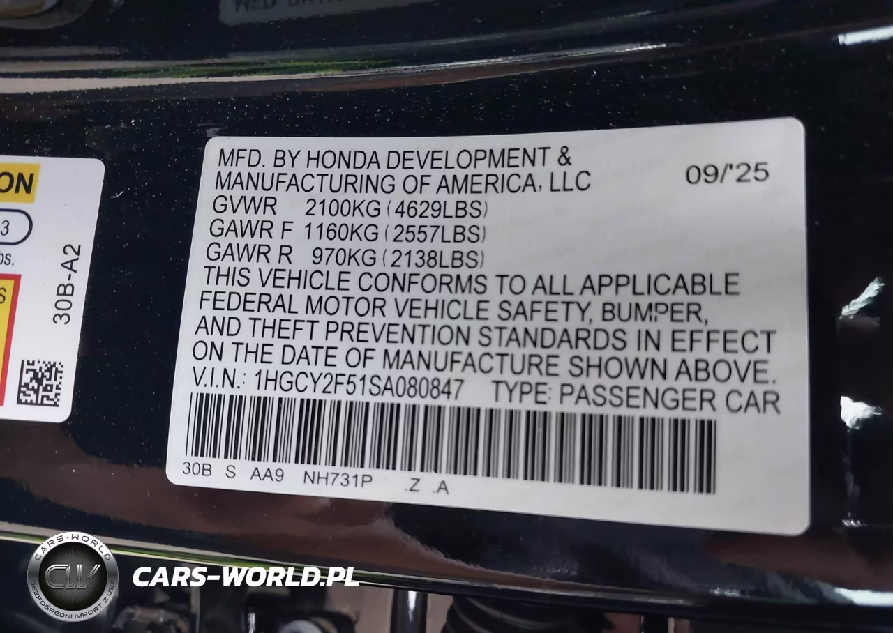 2025 Honda Accord Hybrid Sport VIN:1HGCY2F51SA080847 - 9