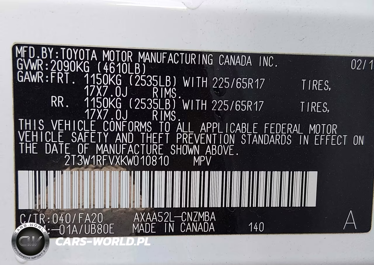 2019 Toyota Rav4 Xle VIN:2T3W1RFVXKW010810 - 9