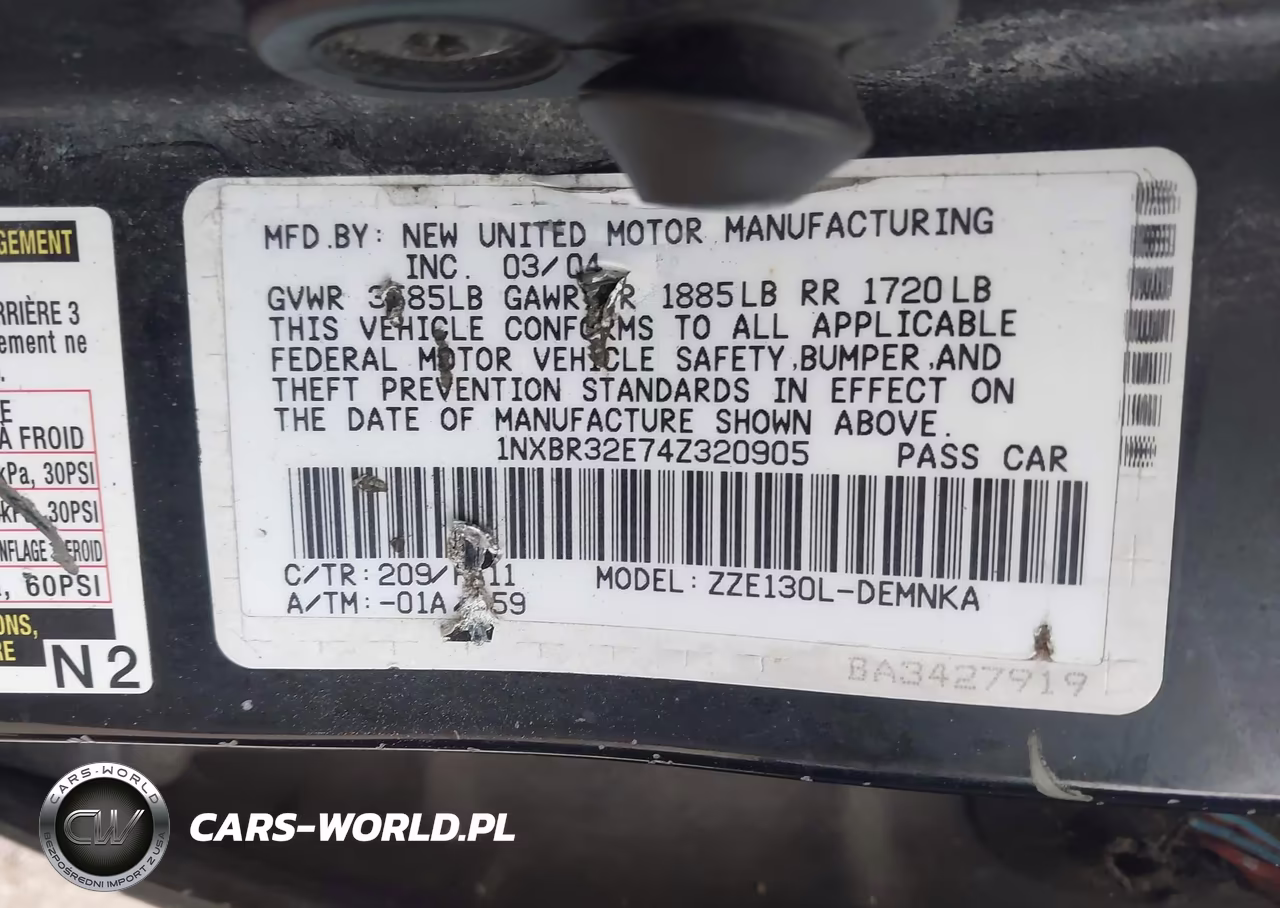 2004 Toyota Corolla Le VIN:1NXBR32E74Z320905 - 9
