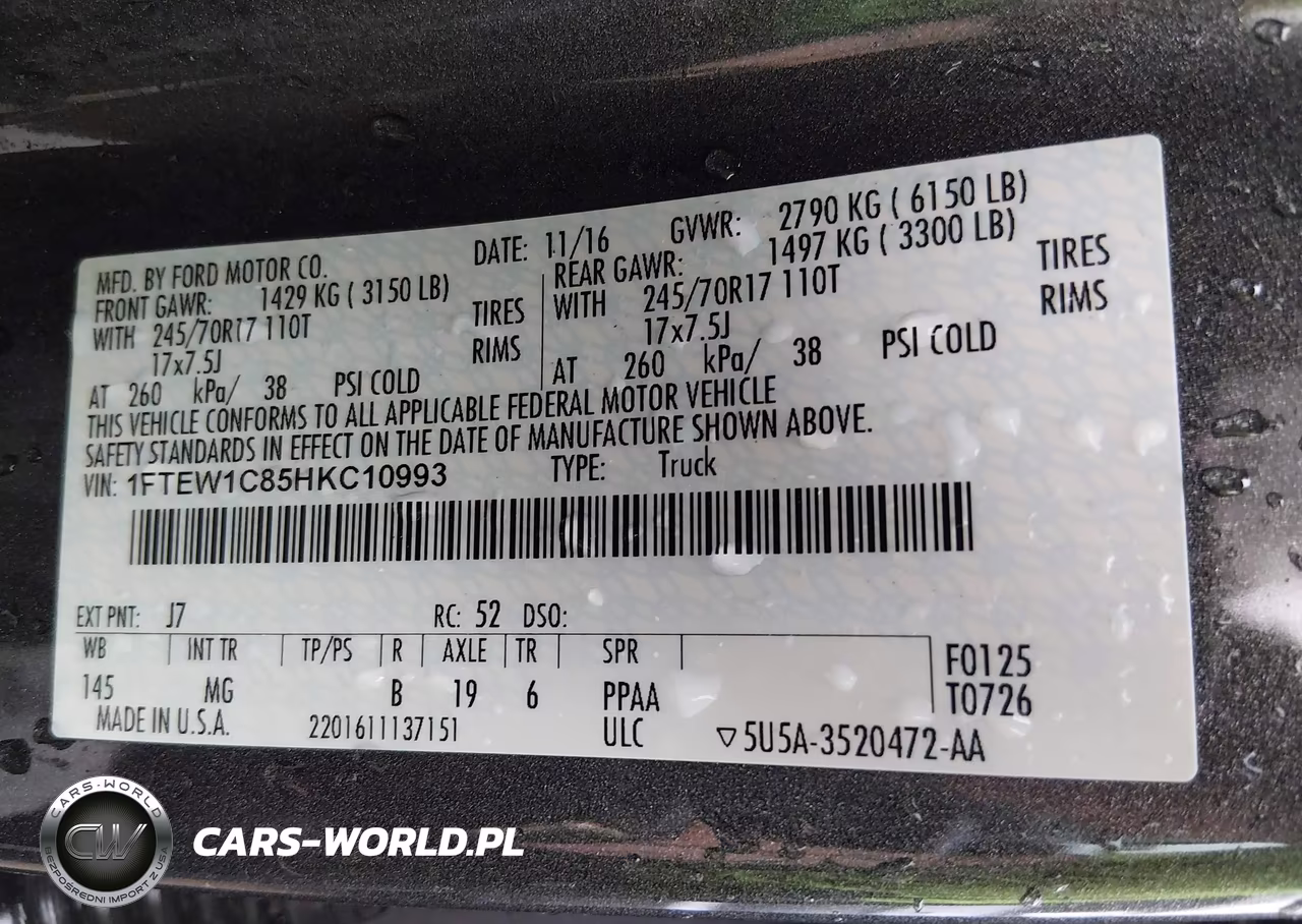 2017 Ford F-150 Xlt VIN:1FTEW1C85HKC10993 - 9