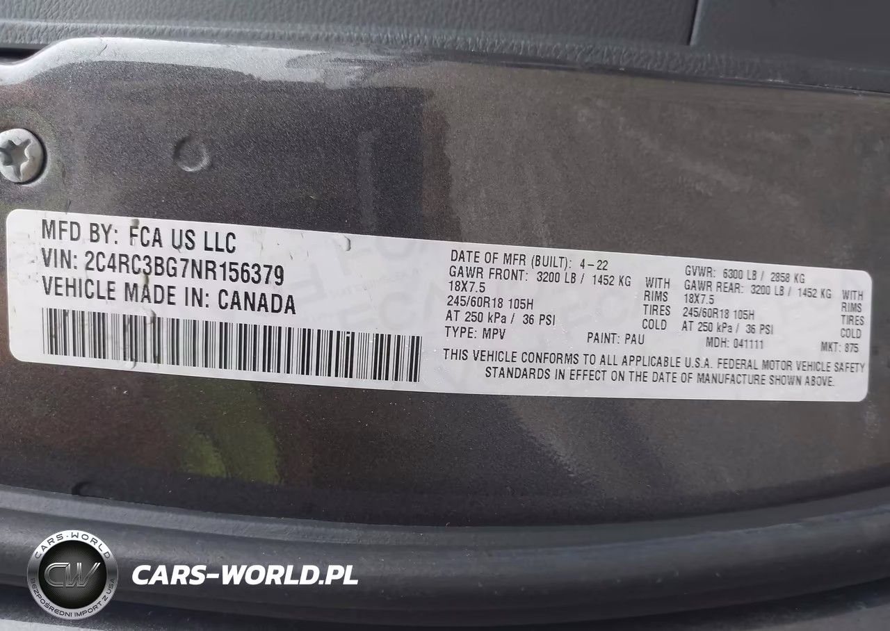 2022 Chrysler Pacifica Touring L Awd VIN:2C4RC3BG7NR156379 - 9