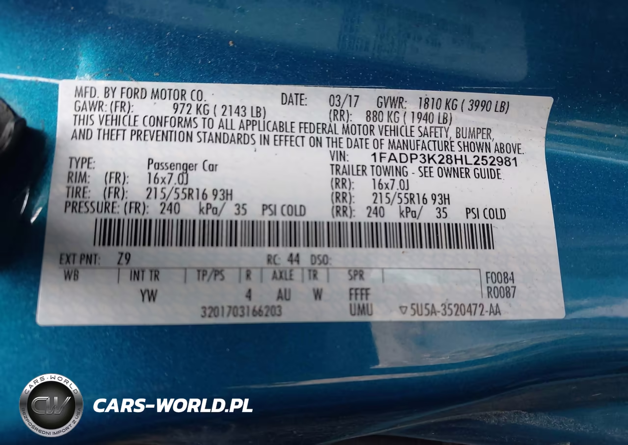 2017 Ford Focus Se VIN:1FADP3K28HL252981 - 9