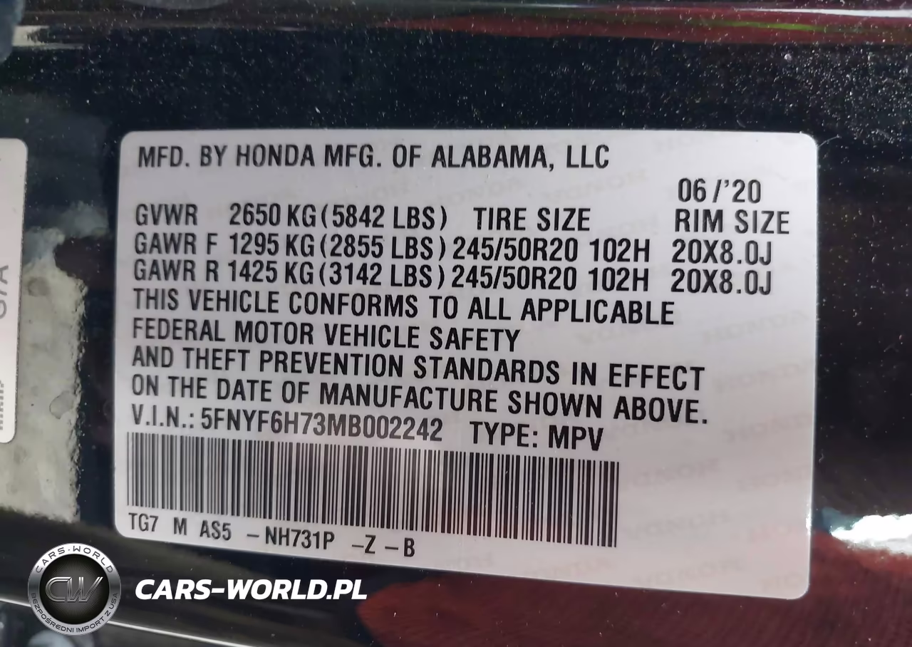 2021 Honda Pilot Awd Black Edition VIN:5FNYF6H73MB002242 - 9