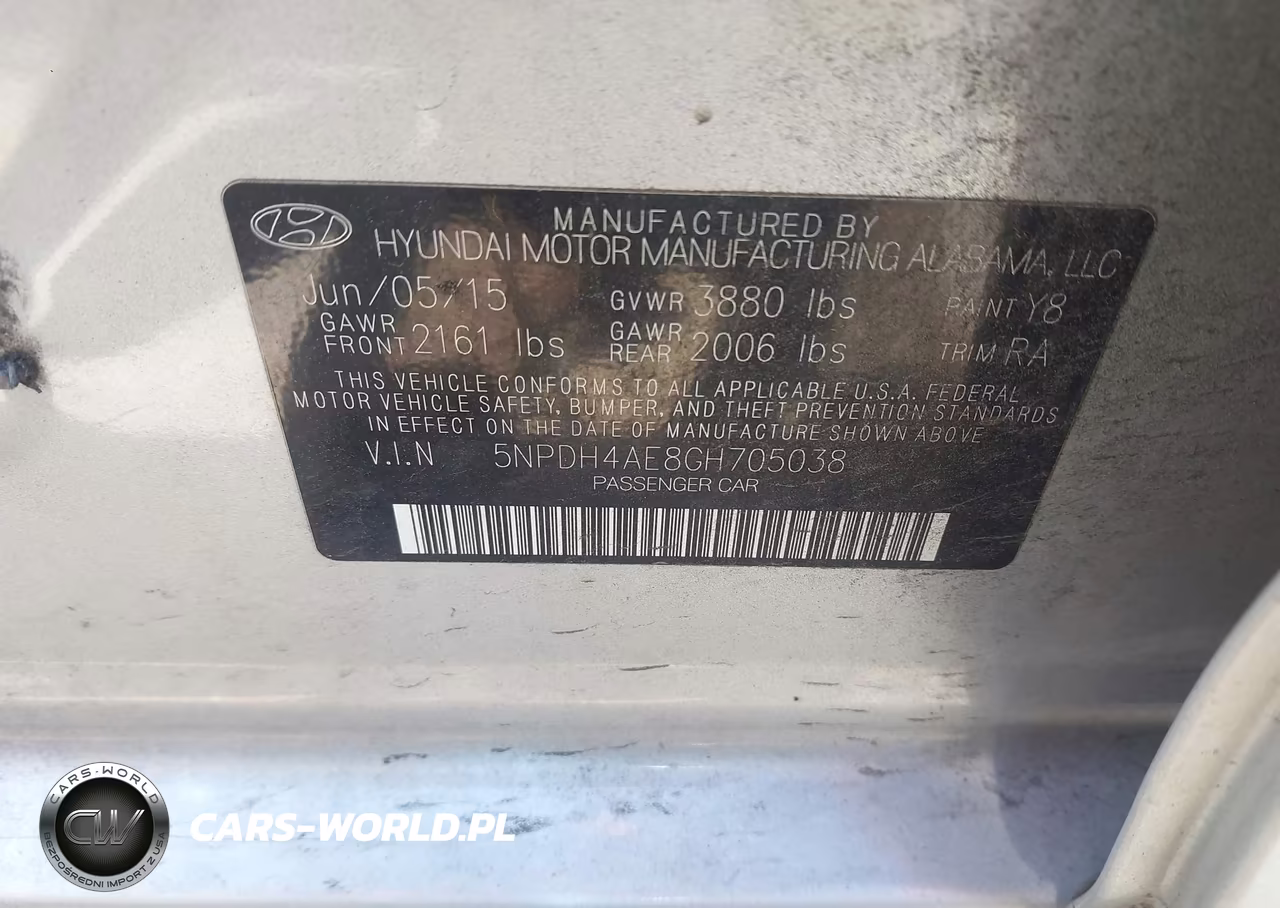 2016 Hyundai Elantra Se VIN:5NPDH4AE8GH705038 - 9