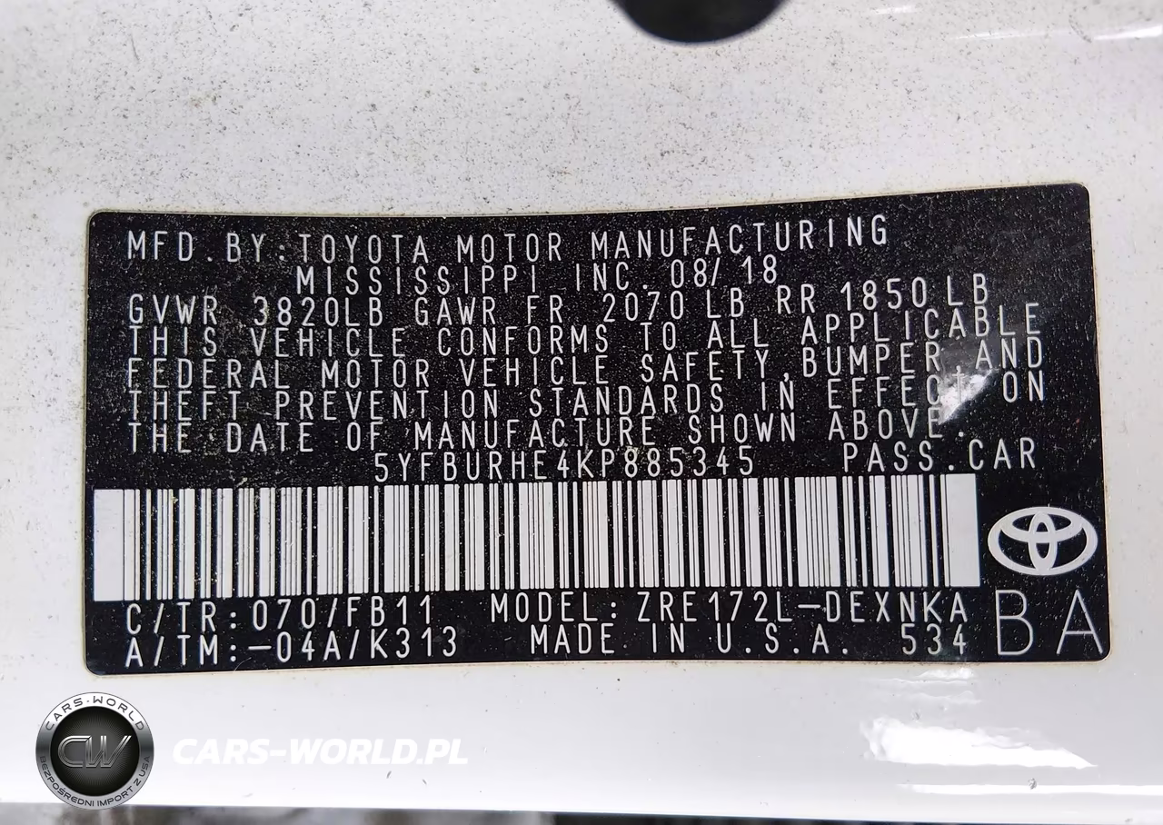 2019 Toyota Corolla Le VIN:5YFBURHE4KP885345 - 9