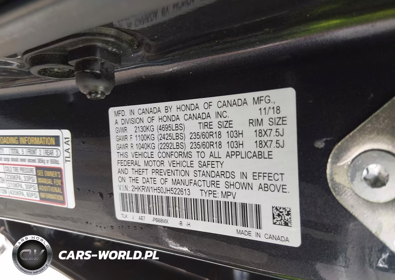 2018 Honda Cr-V Ex VIN:2HKRW1H50JH522613 - 9