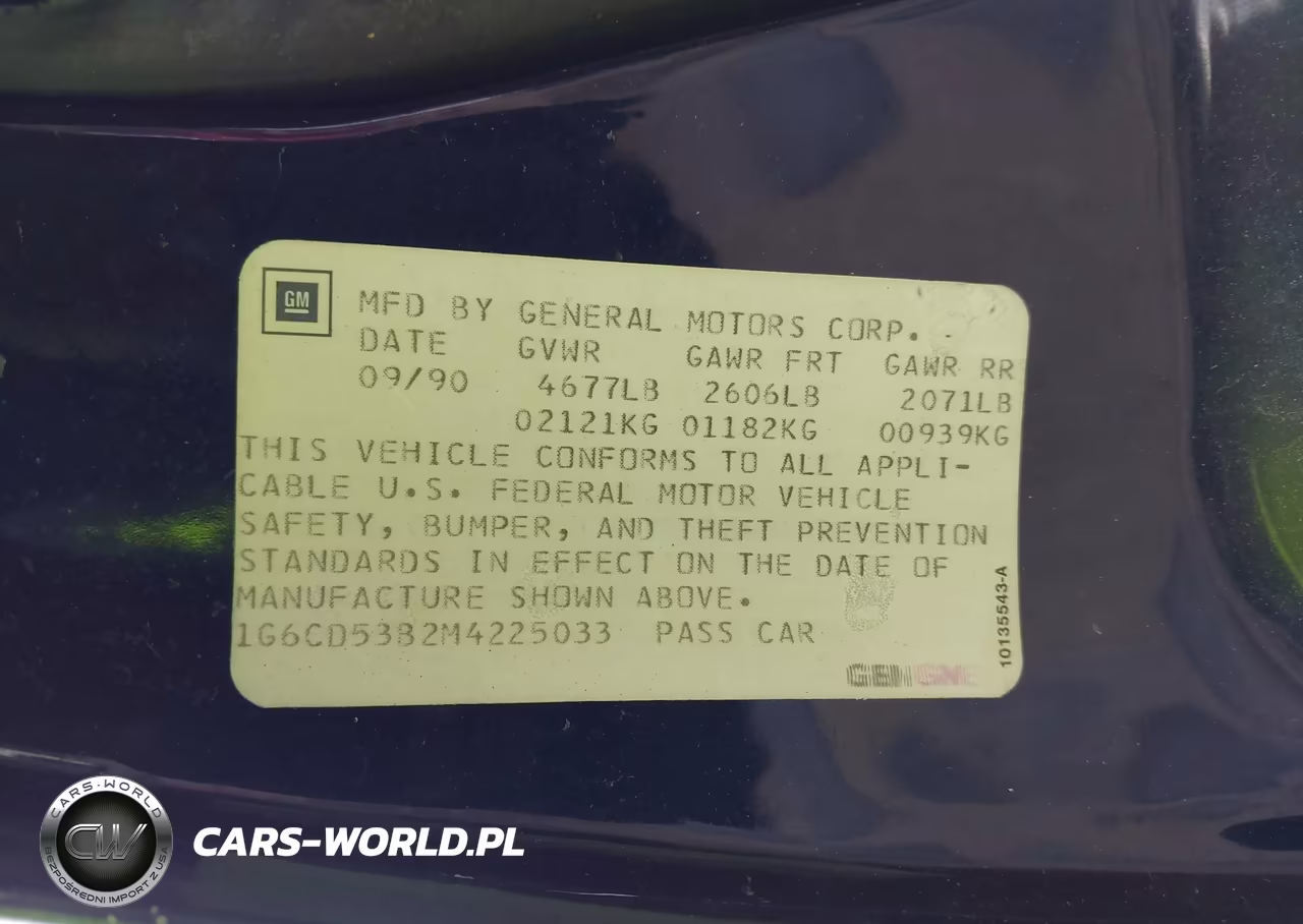 1991 Cadillac Deville VIN:1G6CD53B2M4225033 - 9