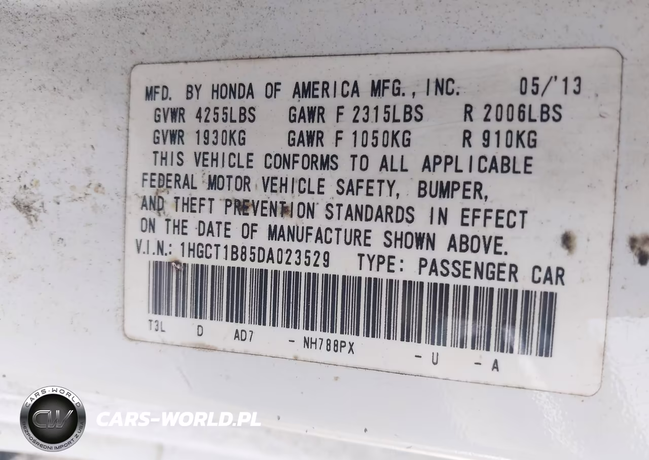 2013 Honda Accord Ex-L VIN:1HGCT1B85DA023529 - 9