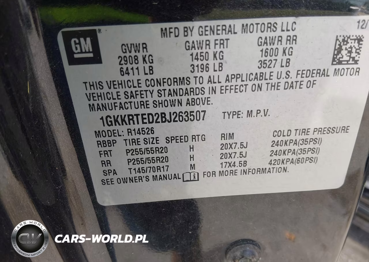 2011 GMC Acadia Denali VIN:1GKKRTED2BJ263507 - 9