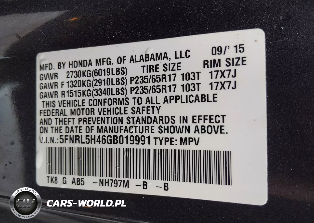 2016 Honda Odyssey Ex VIN:5FNRL5H46GB019991 - 9