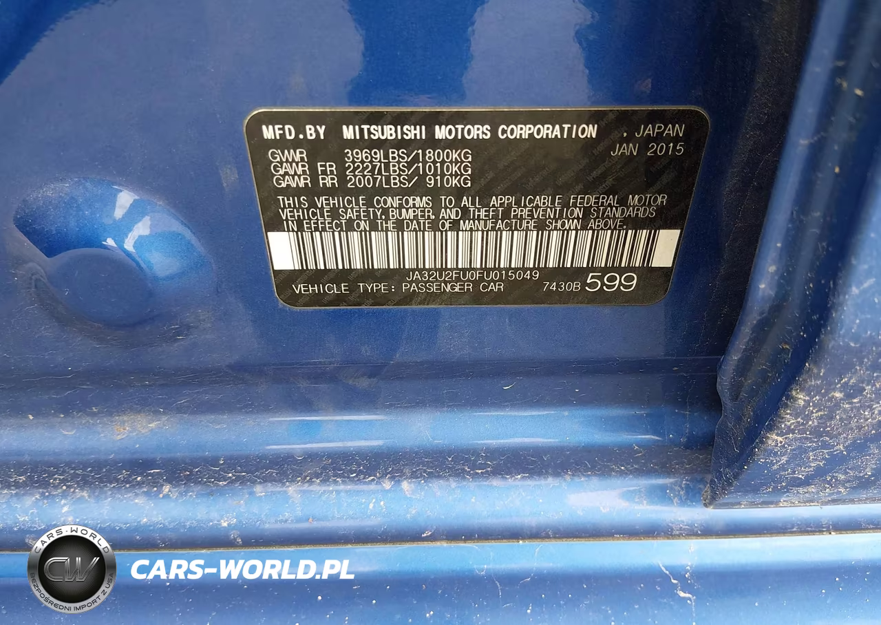 2015 Mitsubishi Lancer Es VIN:JA32U2FU0FU015049 - 9