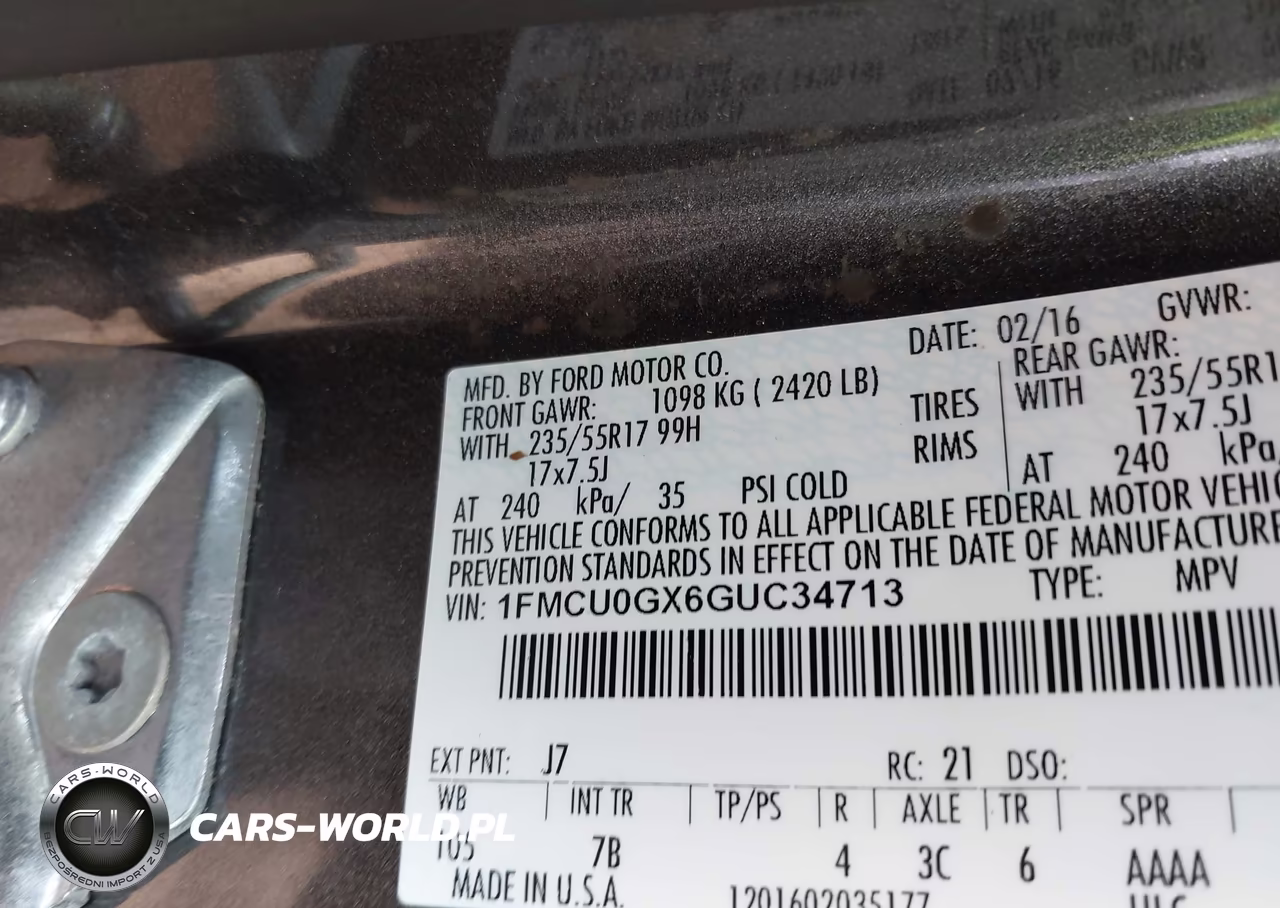 2016 Ford Escape Se VIN:1FMCU0GX6GUC34713 - 9
