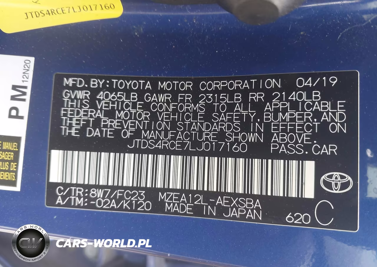 2020 Toyota Corolla Se VIN:JTDS4RCE7LJ017160 - 9
