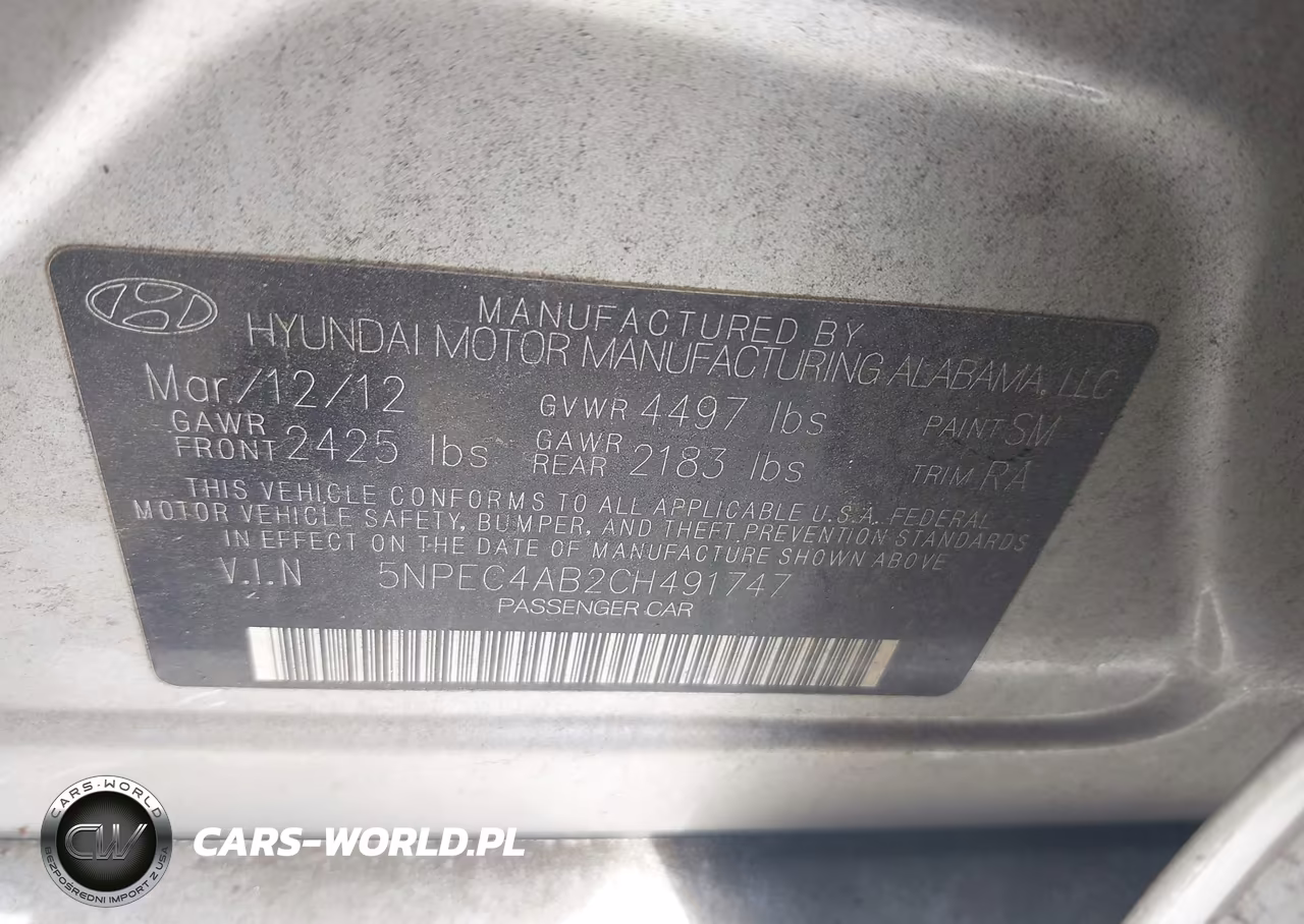 2012 Hyundai Sonata Limited 2.0T VIN:5NPEC4AB2CH491747 - 9