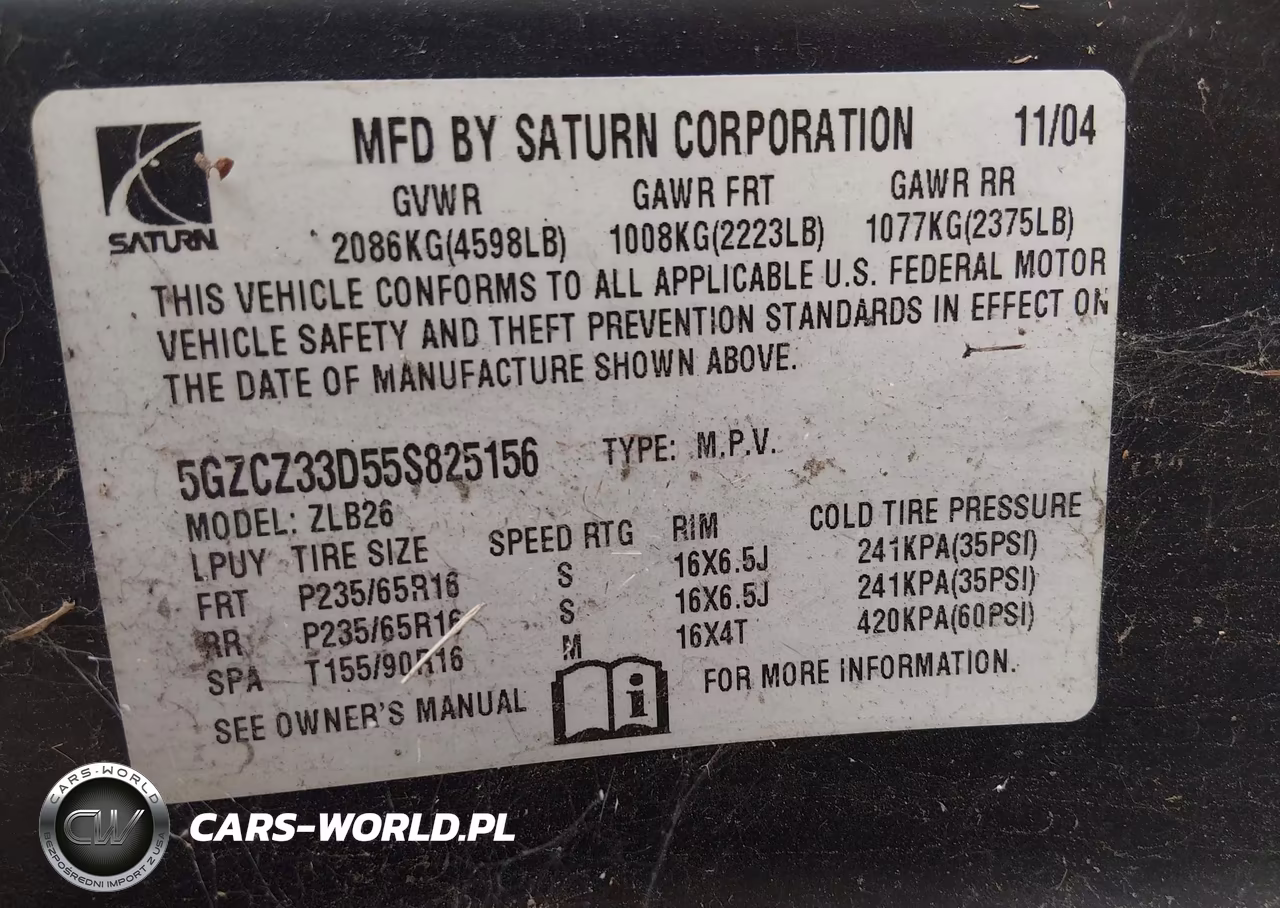 2005 Saturn Vue 4 Cyl VIN:5GZCZ33D55S825156 - 9