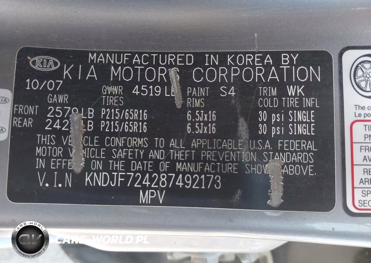 2008 Kia Sportage Lx VIN:KNDJF724287492173 - 9
