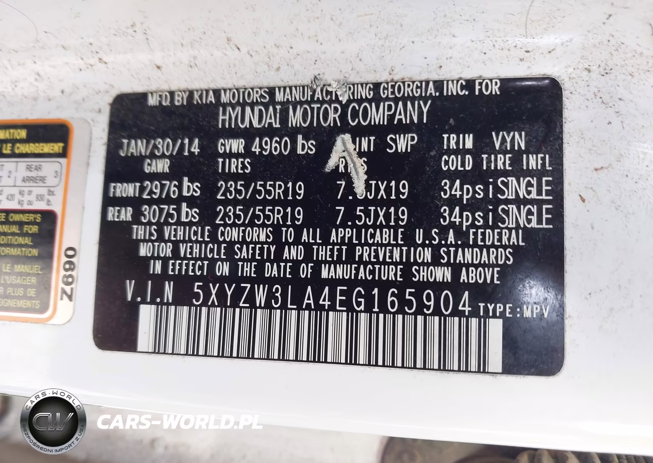 2014 Hyundai Santa Fe Sport 2.0L Turbo VIN:5XYZW3LA4EG165904 - 9