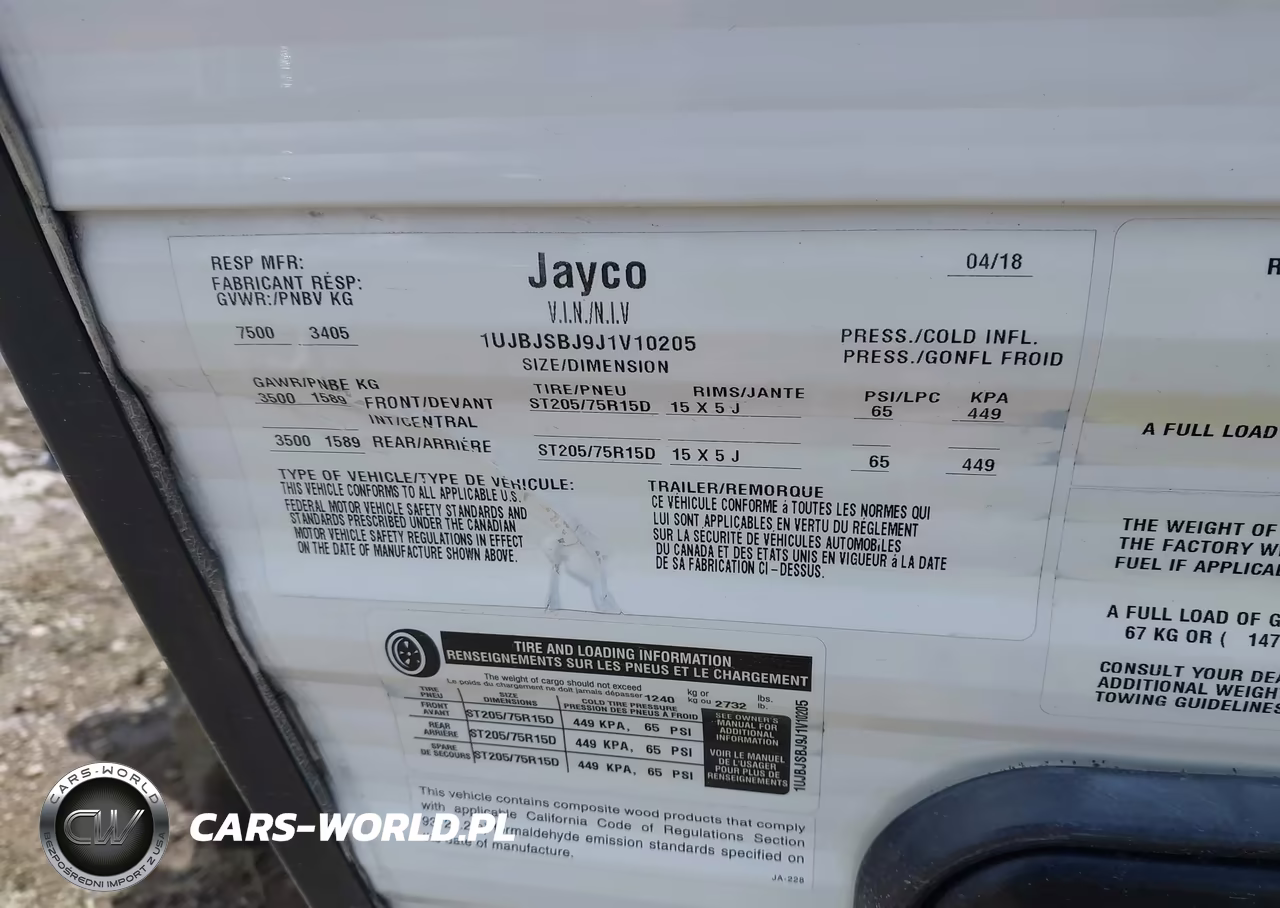 2018 Jayco Other VIN:1UJBJSBJ9J1V10205 - 9