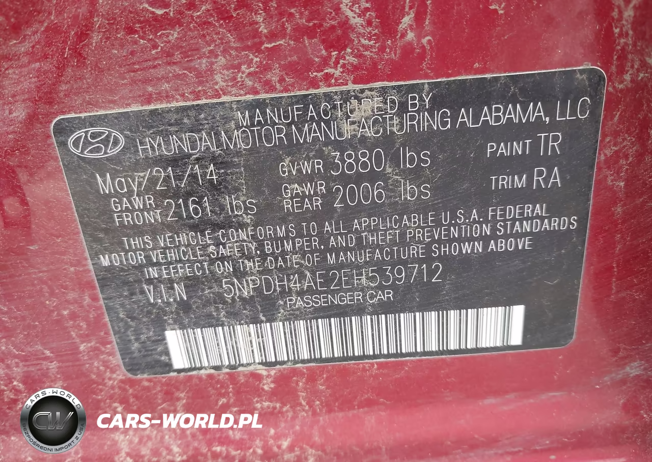 2014 Hyundai Elantra Se VIN:5NPDH4AE2EH539712 - 9