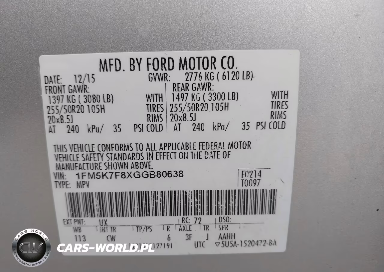 2016 Ford Explorer Limited VIN:1FM5K7F8XGGB80638 - 9