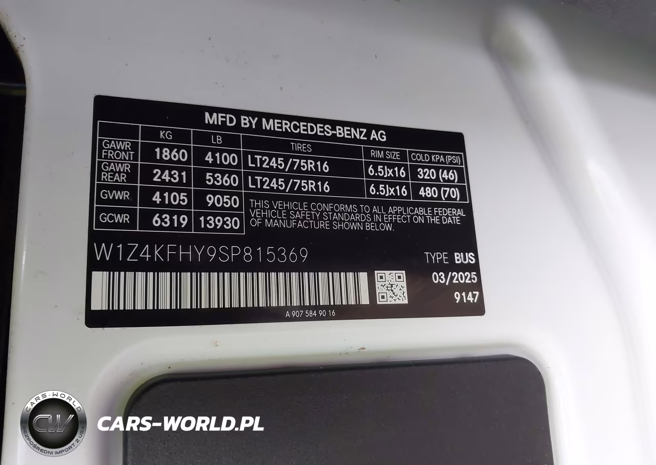 2025 Mercedes-Benz Sprinter 2500 Standard Roof 4-Cyl Diesel VIN:W1Z4KFHY9SP815369 - 9