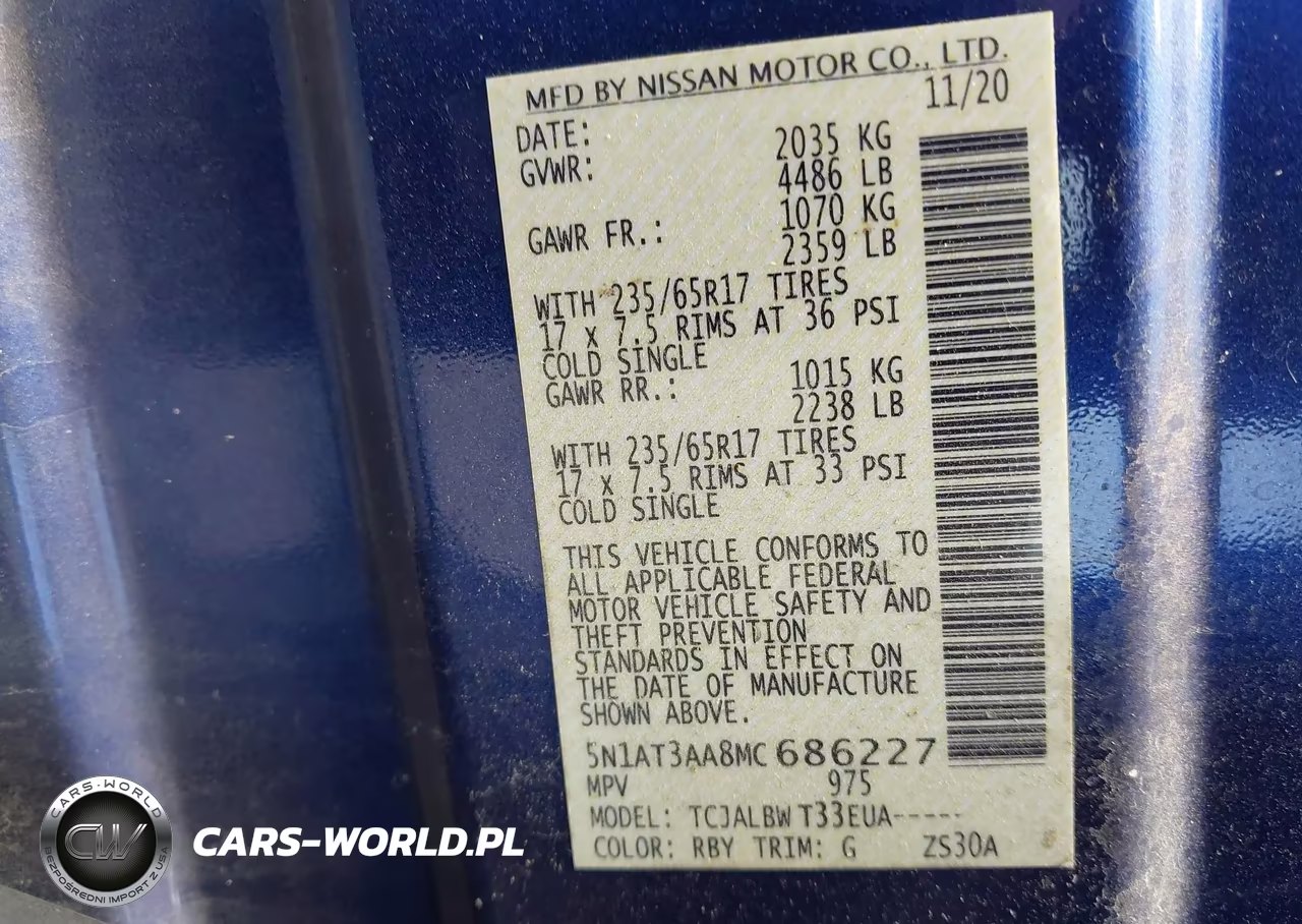 2021 Nissan Rogue S Fwd VIN:5N1AT3AA8MC686227 - 9