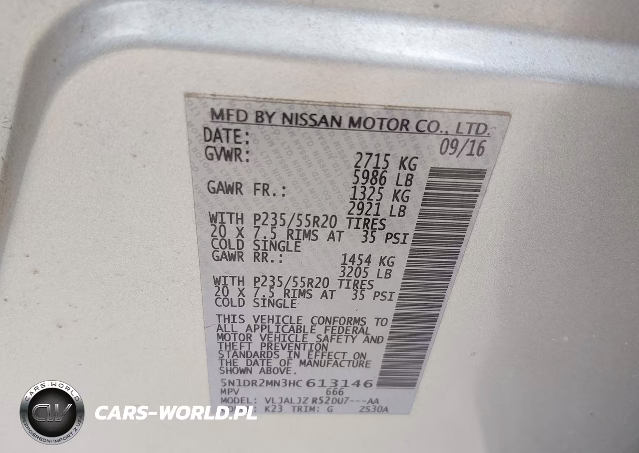 2017 Nissan Pathfinder Platinum VIN:5N1DR2MN3HC613146 - 9