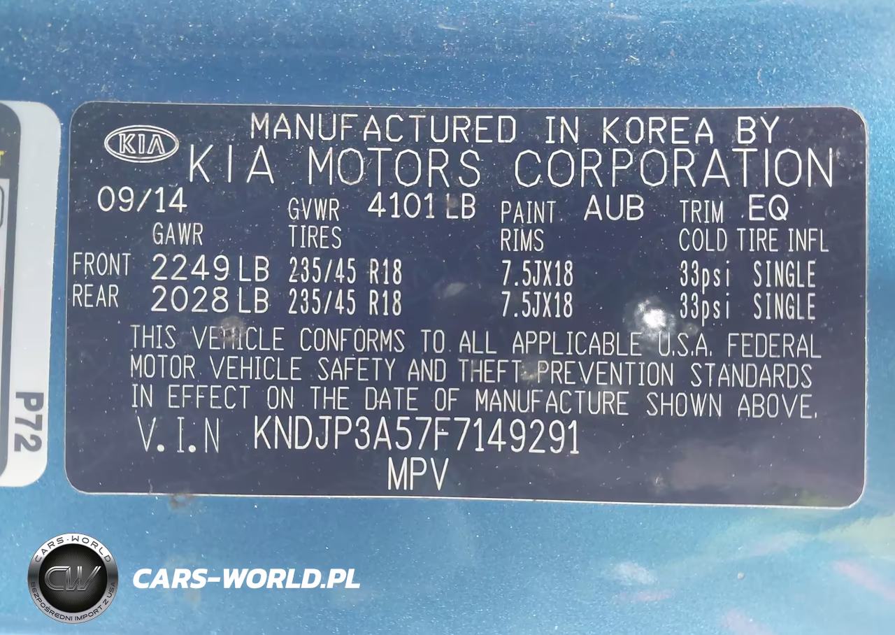 2015 Kia Soul + VIN:KNDJP3A57F7149291 - 9