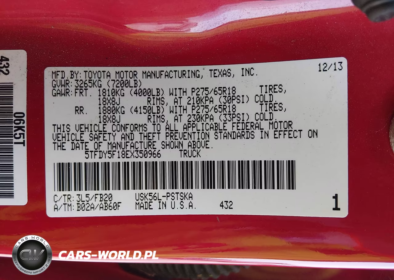 2014 Toyota Tundra Sr5 5.7L V8 VIN:5TFDY5F18EX350966 - 9