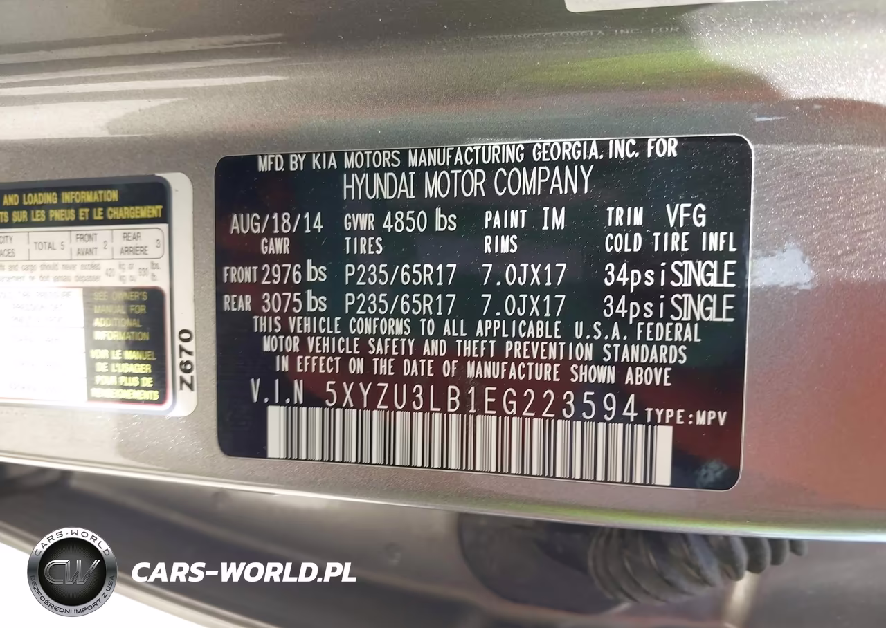 2014 Hyundai Santa Fe Sport 2.4L VIN:5XYZU3LB1EG223594 - 9