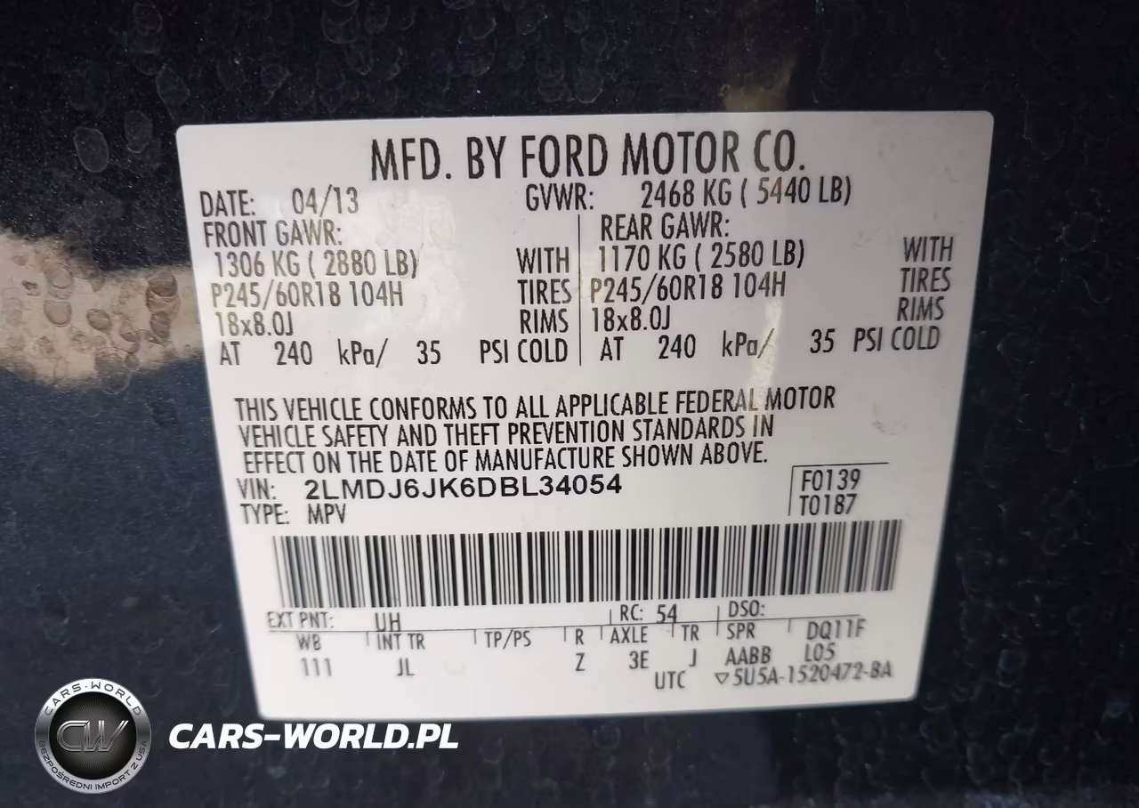 2013 Lincoln Mkx VIN:2LMDJ6JK6DBL34054 - 9