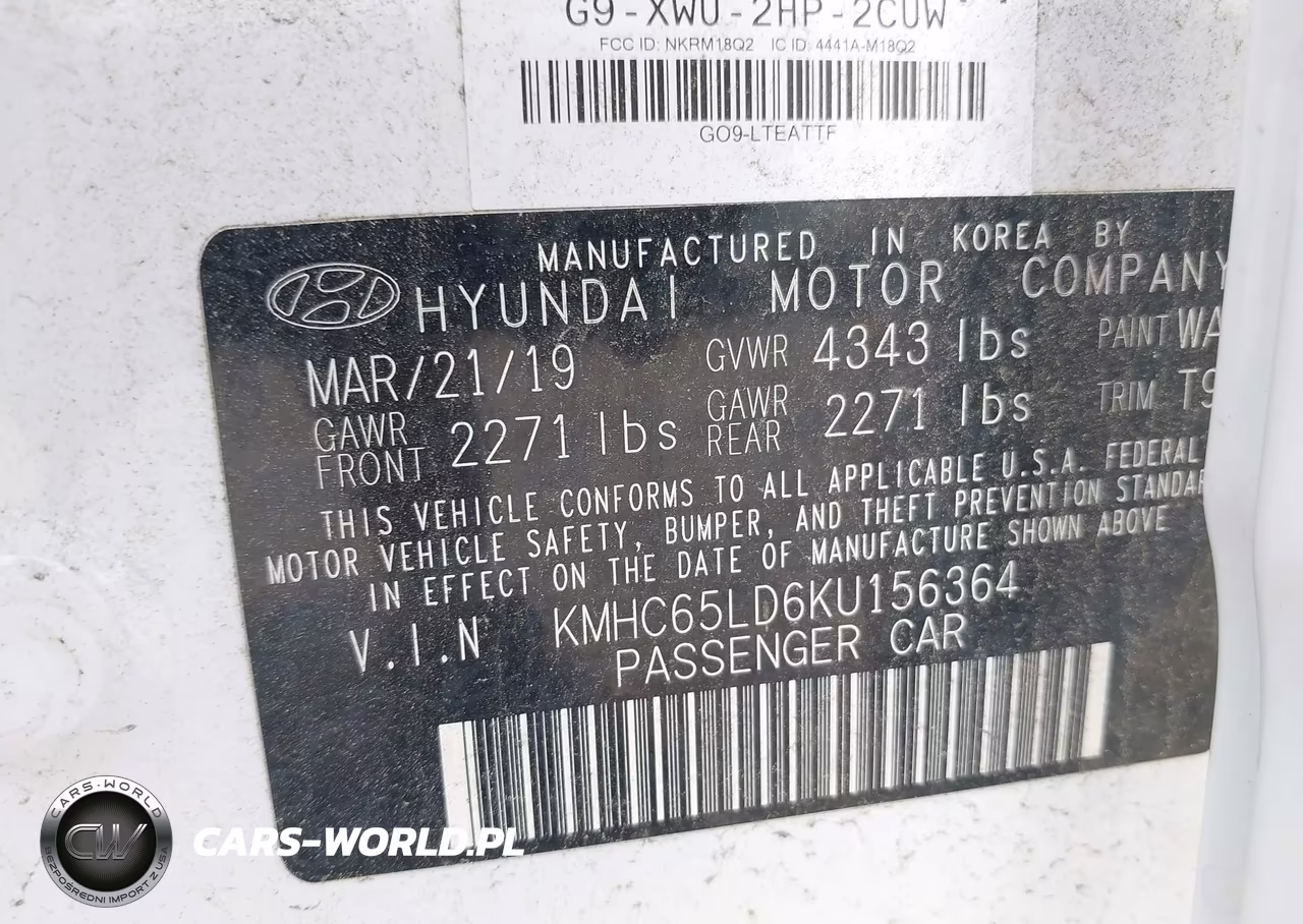2019 Hyundai Ioniq Plug-In Hybrid VIN:KMHC65LD6KU156364 - 9