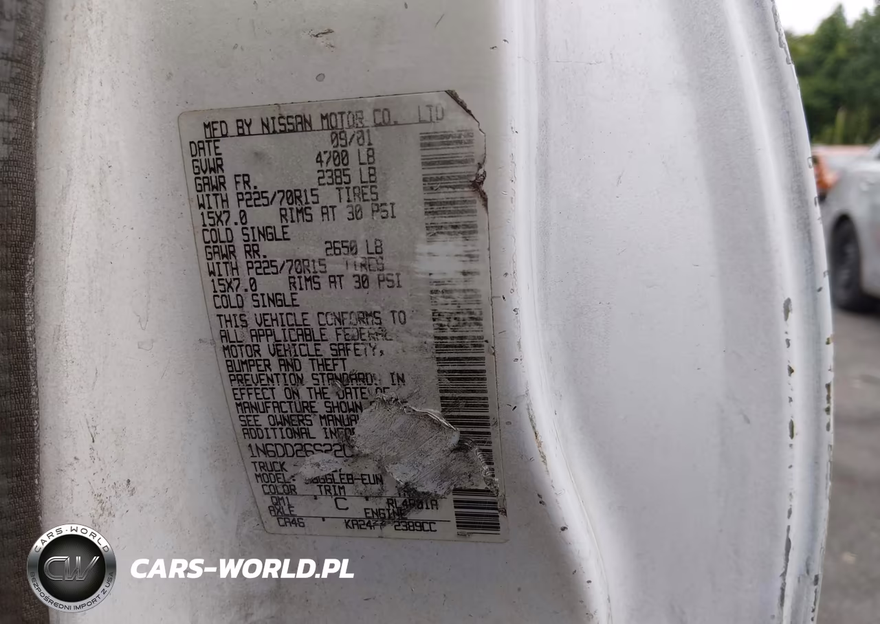 2002 Nissan Frontier Xe VIN:1N6DD26S22C311888 - 9