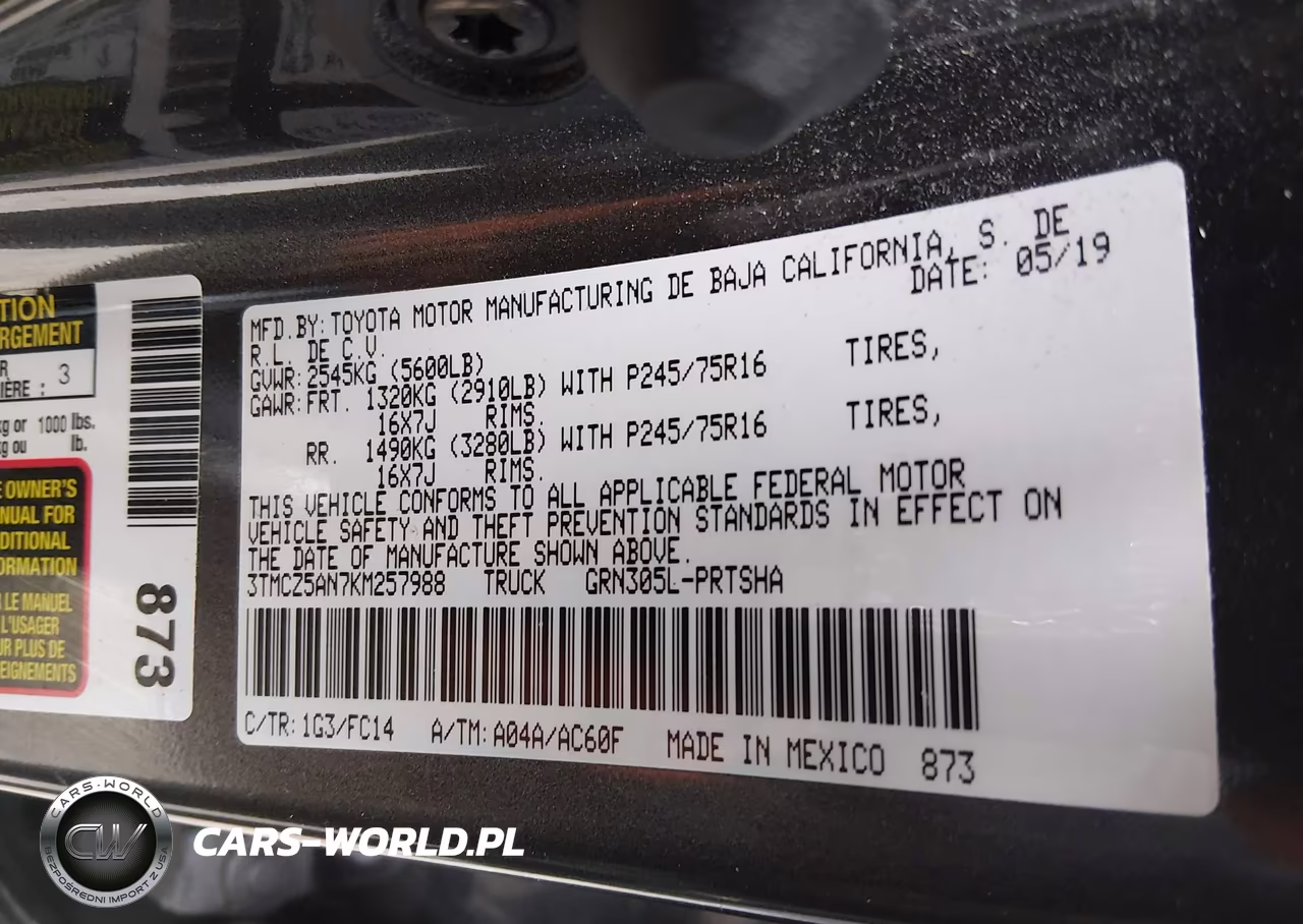 2019 Toyota Tacoma Sr5 V6 VIN:3TMCZ5AN7KM257988 - 9