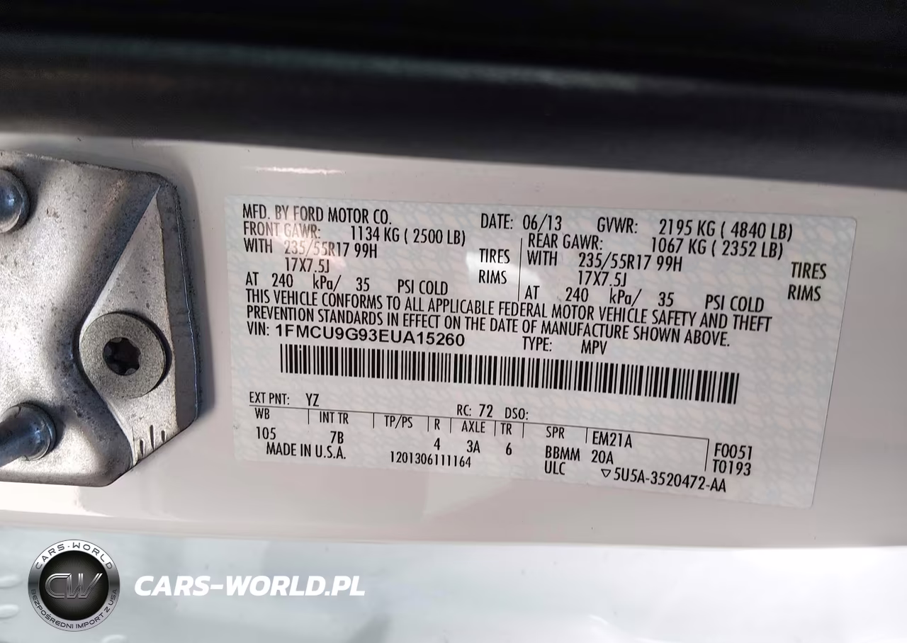 2014 Ford Escape Se VIN:1FMCU9G93EUA15260 - 9