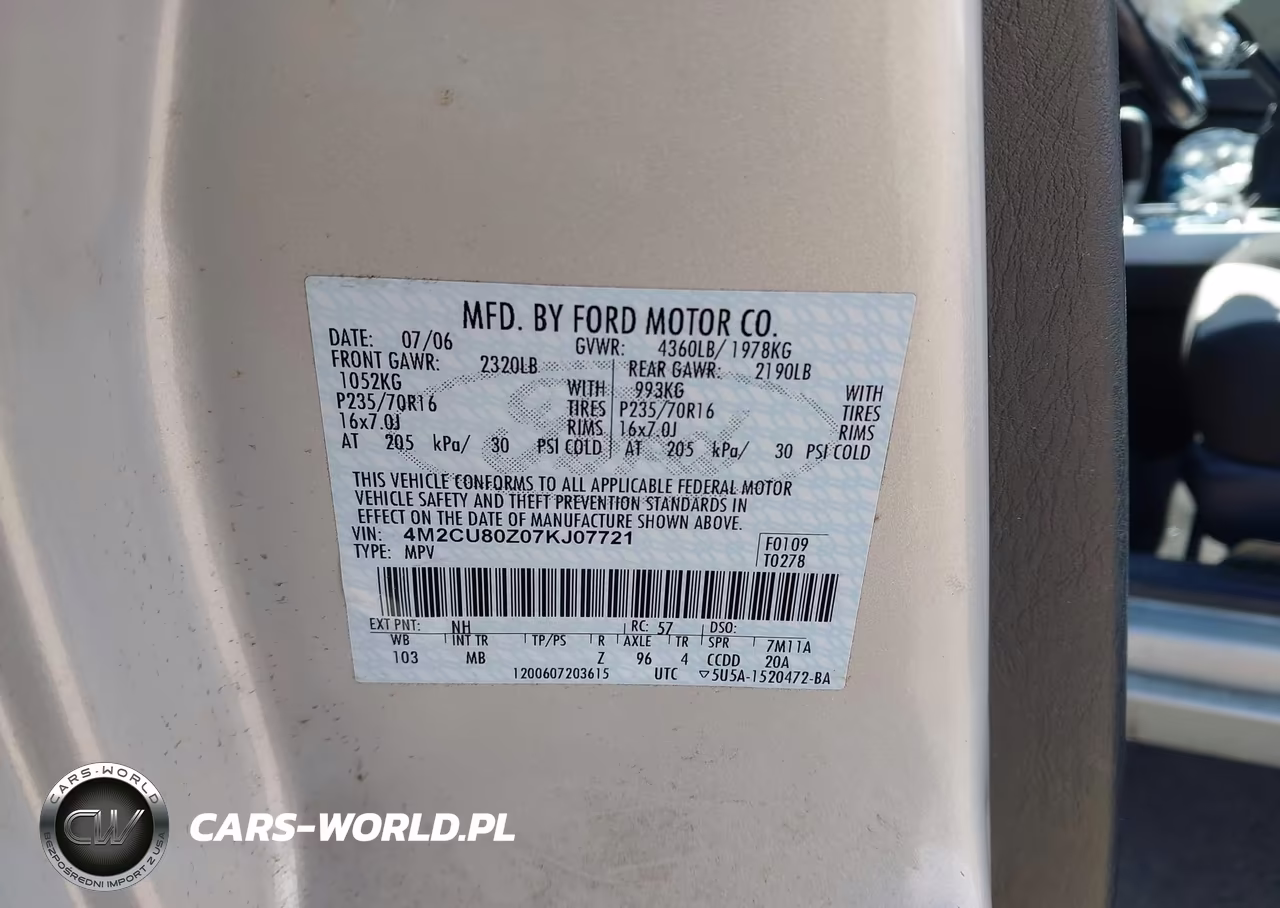 2007 Mercury Mariner Convenience VIN:4M2CU80Z07KJ07721 - 9