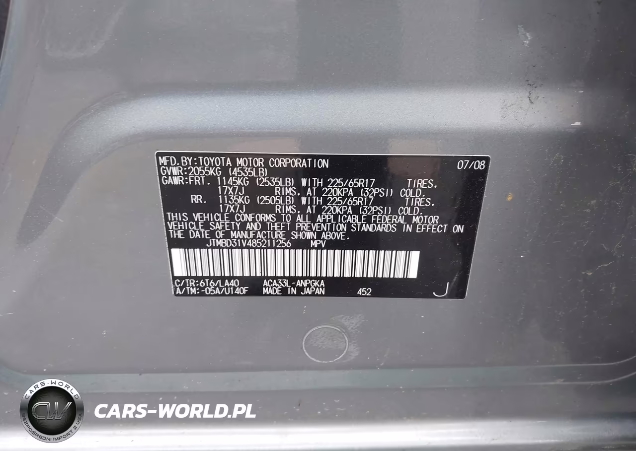 2008 Toyota Rav4 Limited VIN:JTMBD31V485211256 - 9