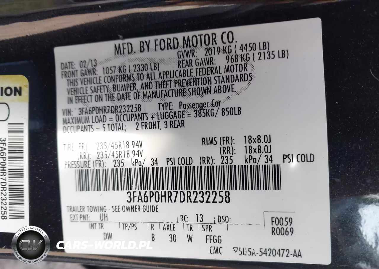 2013 Ford Fusion Se VIN:3FA6P0HR7DR232258 - 9