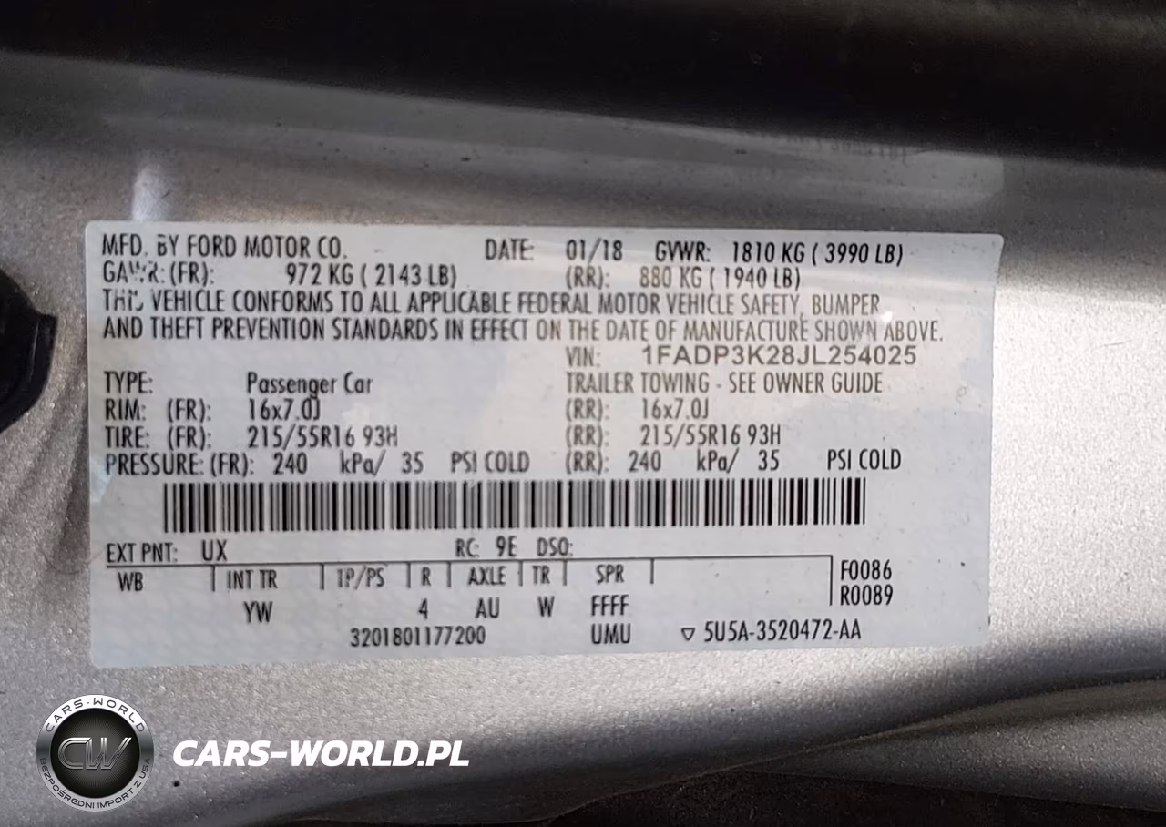 2018 Ford Focus Se VIN:1FADP3K28JL254025 - 9