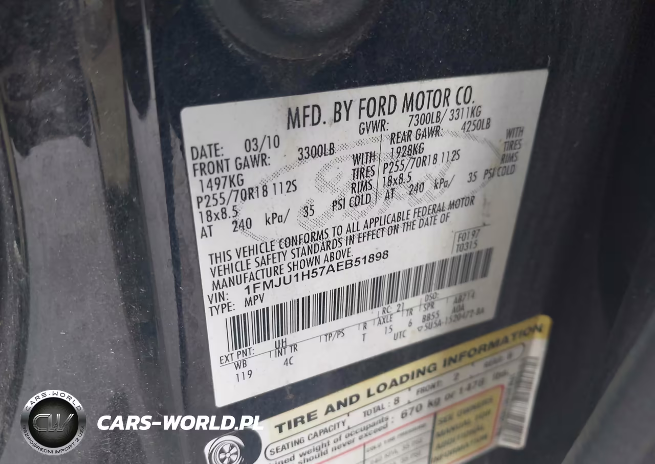 2010 Ford Expedition Eddie Bauer-King Ranch VIN:1FMJU1H57AEB51898 - 9