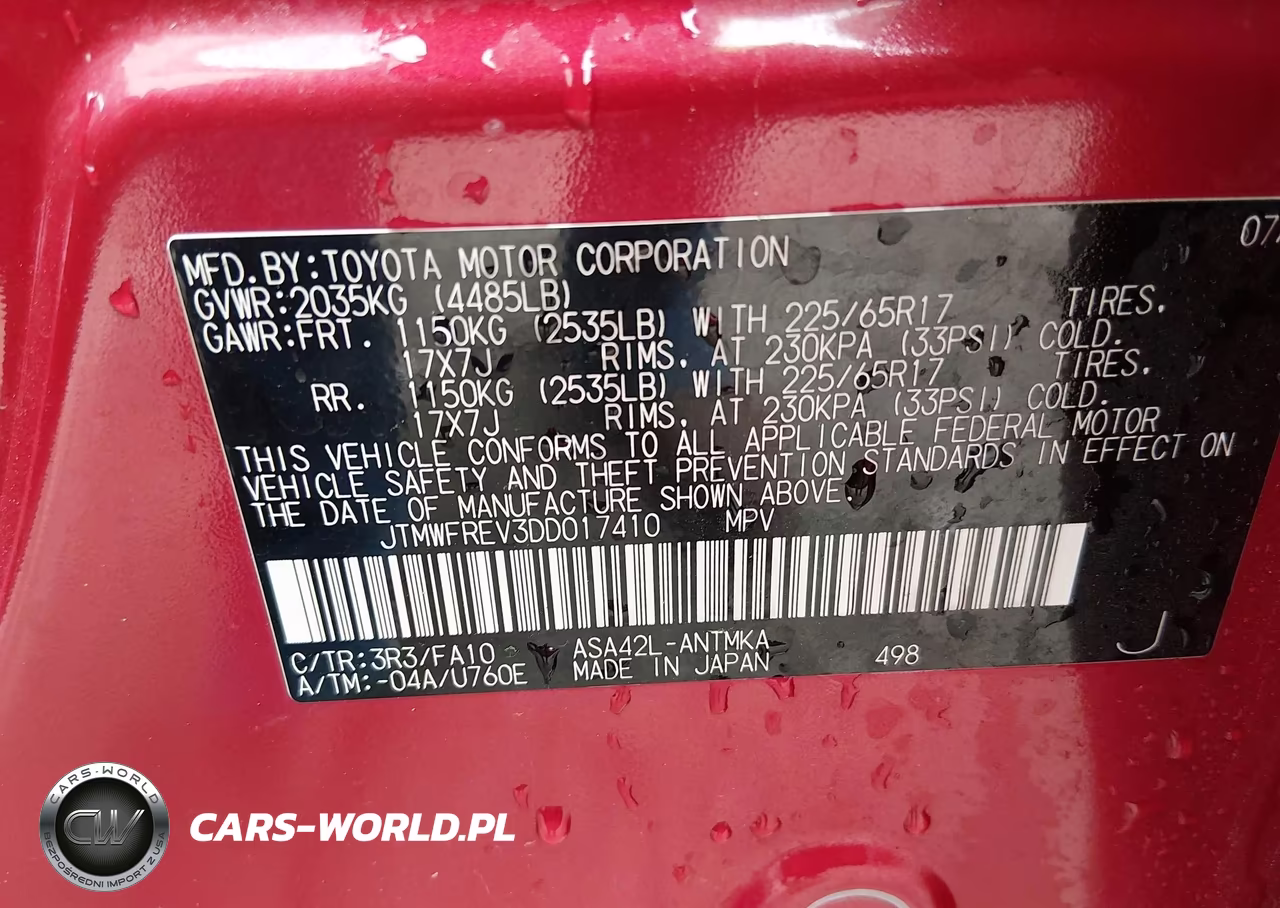 2013 Toyota Rav4 Xle VIN:JTMWFREV3DD017410 - 9