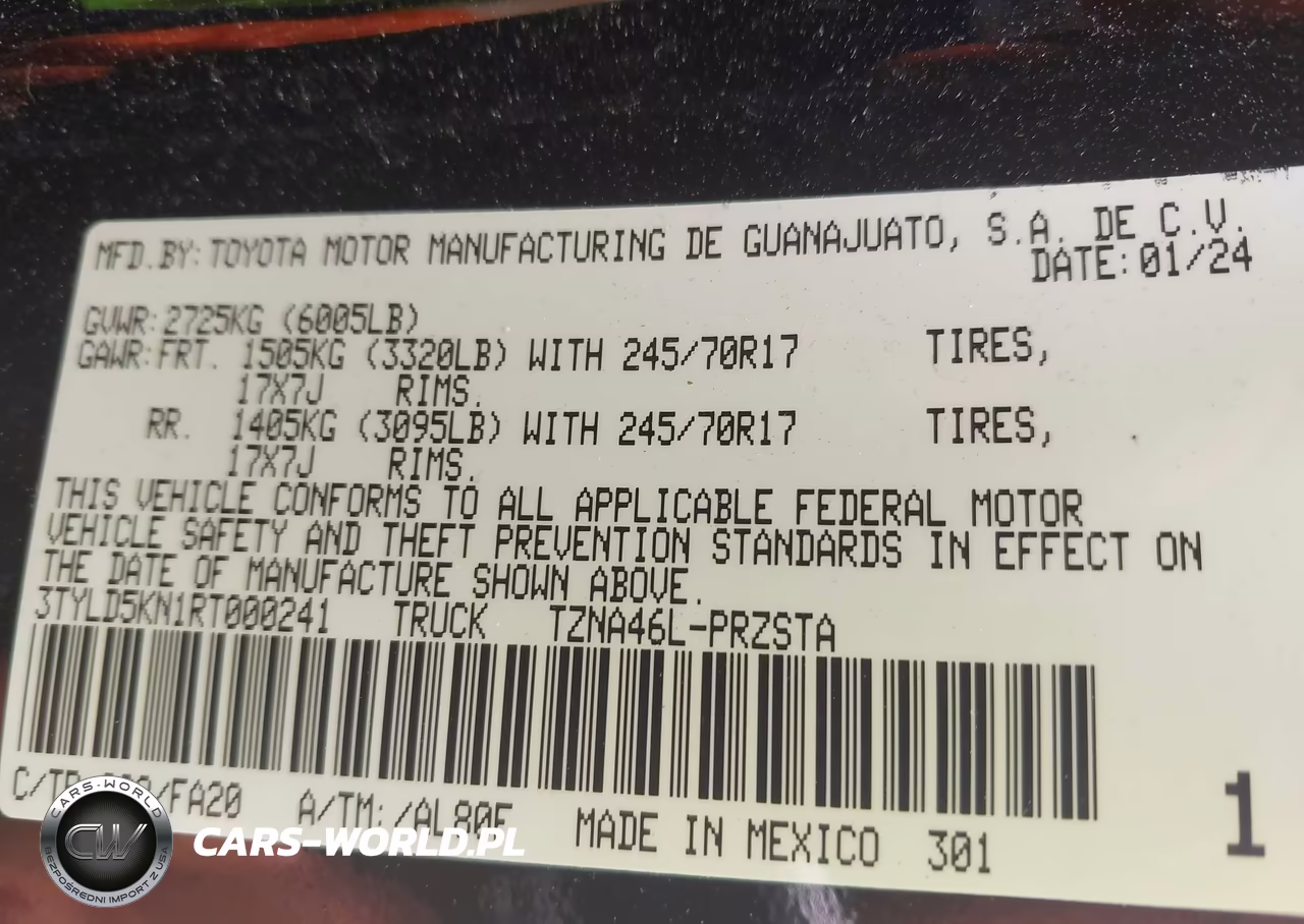 2024 Toyota Tacoma Sr VIN:3TYLD5KN1RT000241 - 9